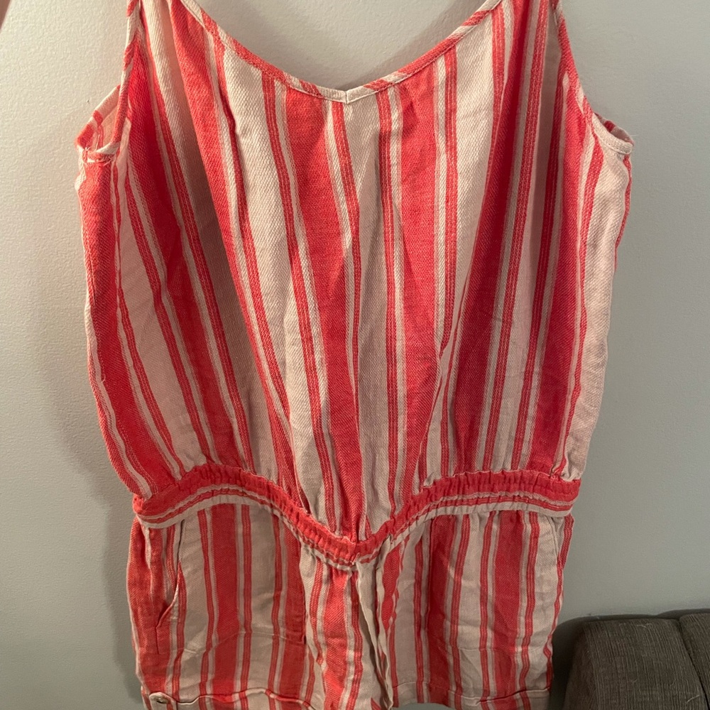 Loft Salmon and Beige Romper